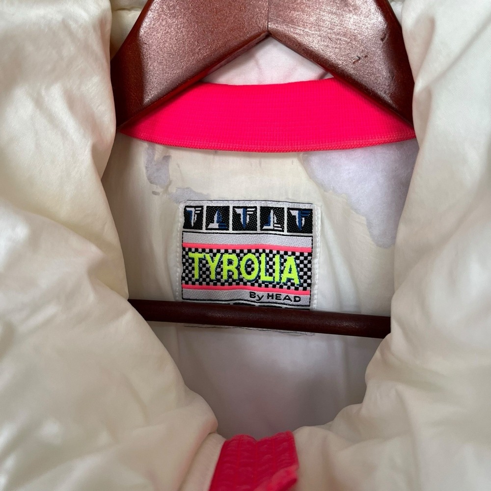 Vintage Tyrolia by Head Ski Jacket Mens XL White Neon Thermoloft Lined Snow - Picture 6 of 16
